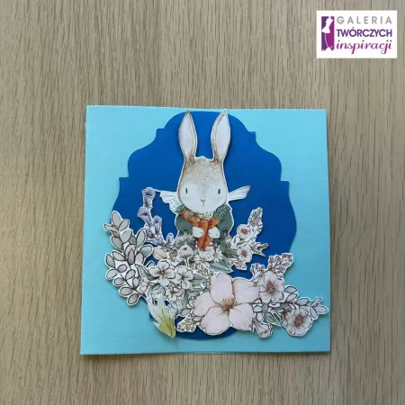 Królik  - Kartka 13,5 x 13,5 cm